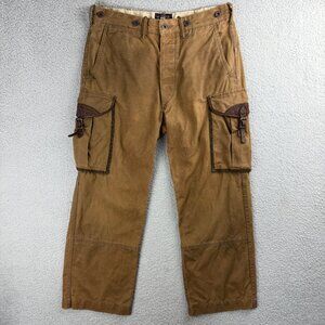 Vintage RRL Pants Men 30 Brown Paratrooper Military Cargo Double RL Ralph Lauren